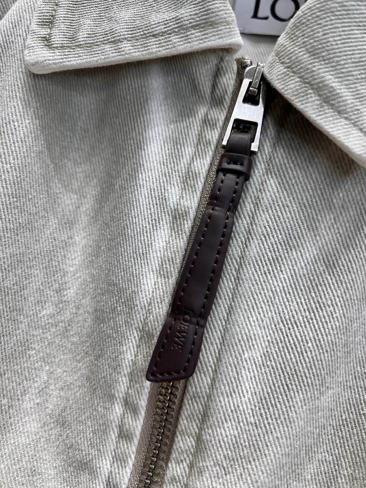 Loewe 26s Draped Jacket Light Grey Cotton 370171