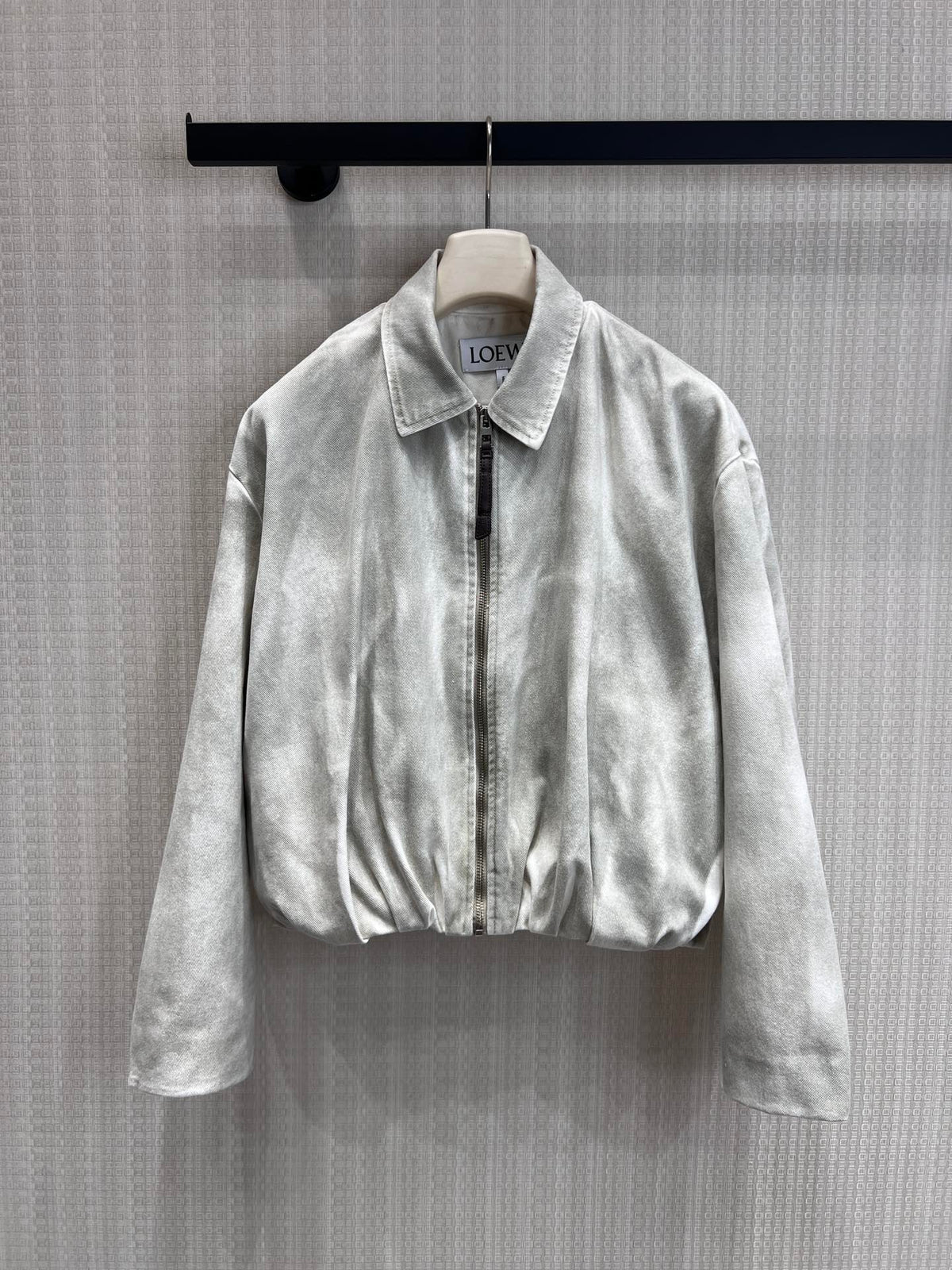 Loewe 26s Draped Jacket Light Grey Cotton 370171