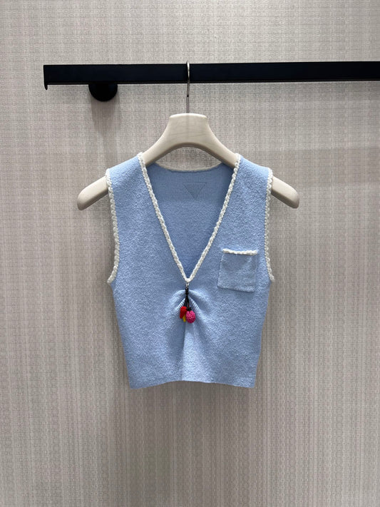 Prada Cotton Bouclé Crop Top 400577