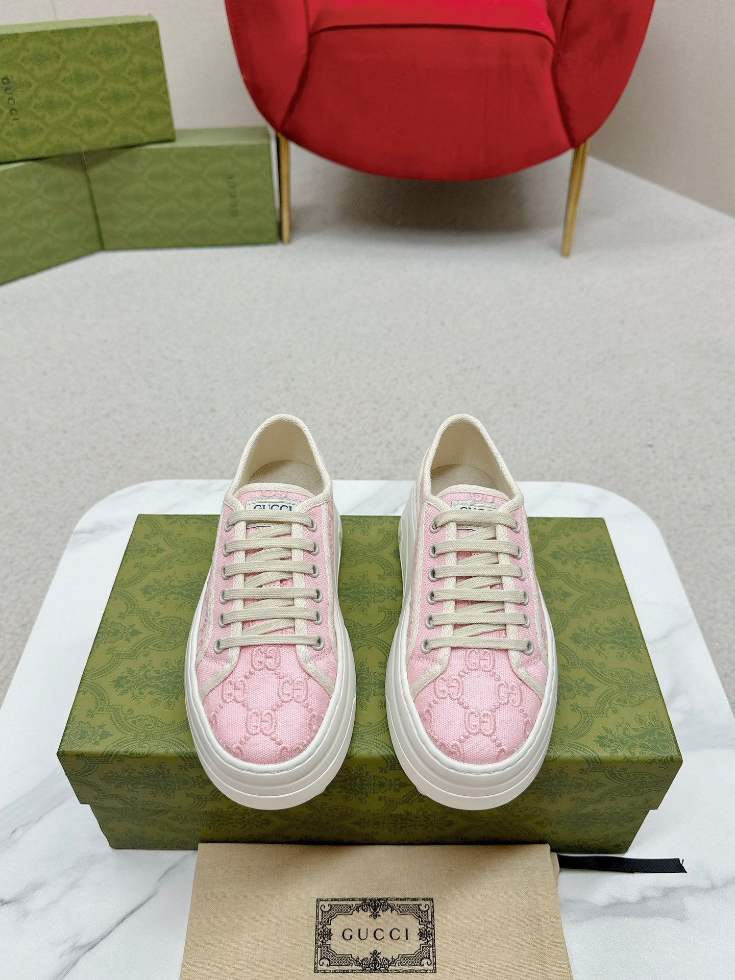 GG Tennis 1977 Sneakers Light Pink Canvas 457416