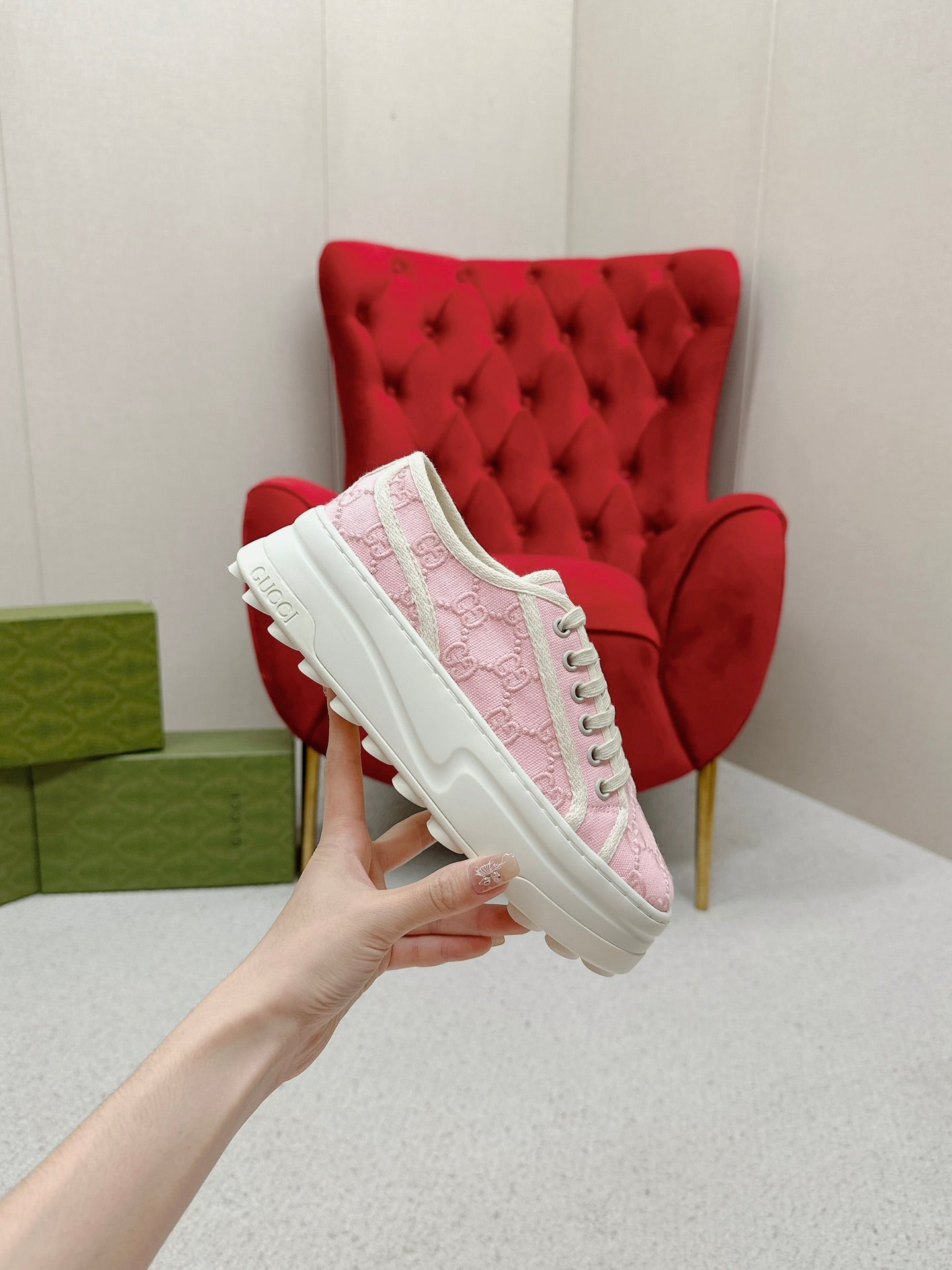GG Tennis 1977 Sneakers Light Pink Canvas 457416