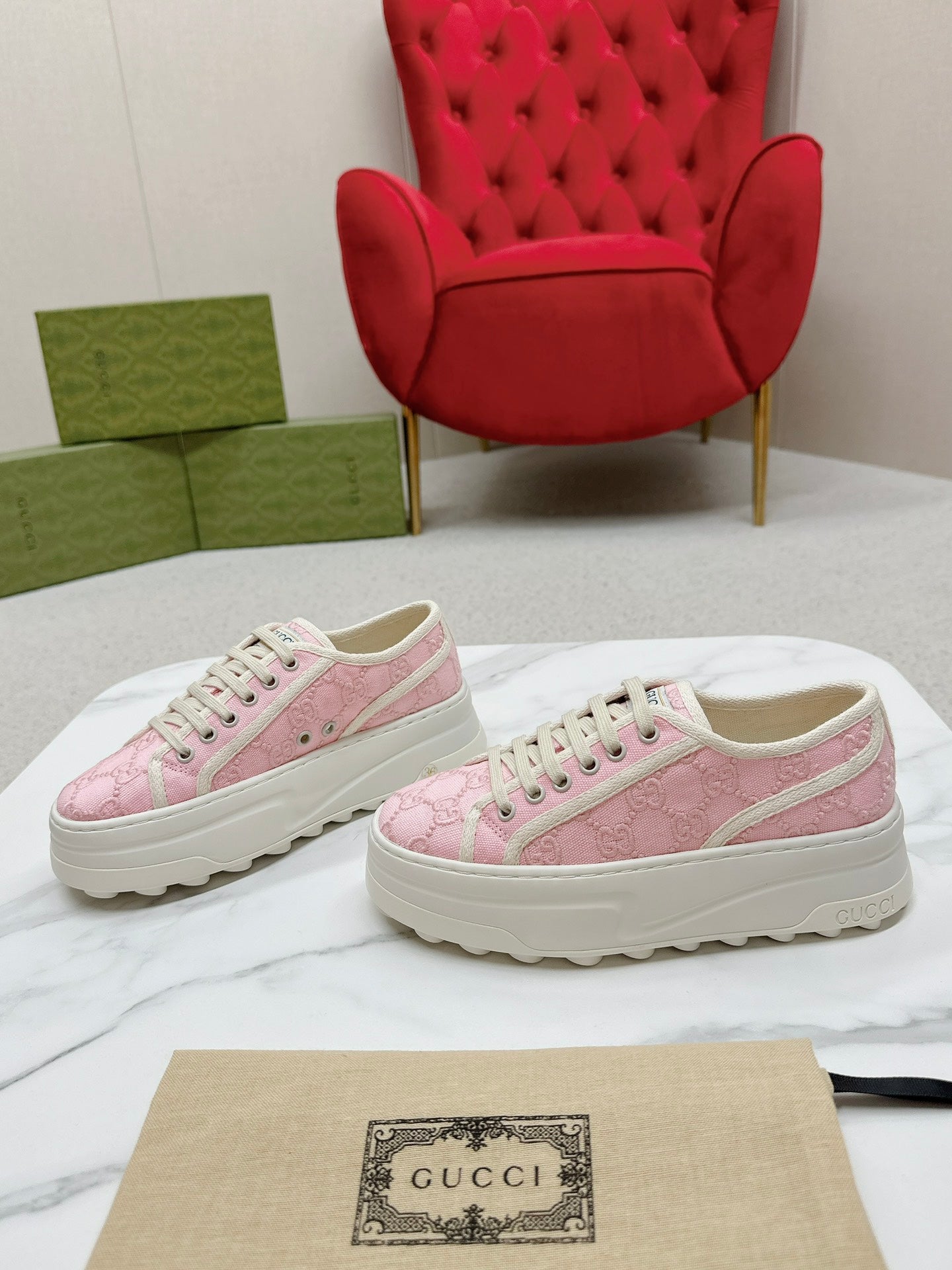 GG Tennis 1977 Sneakers Light Pink Canvas 457416