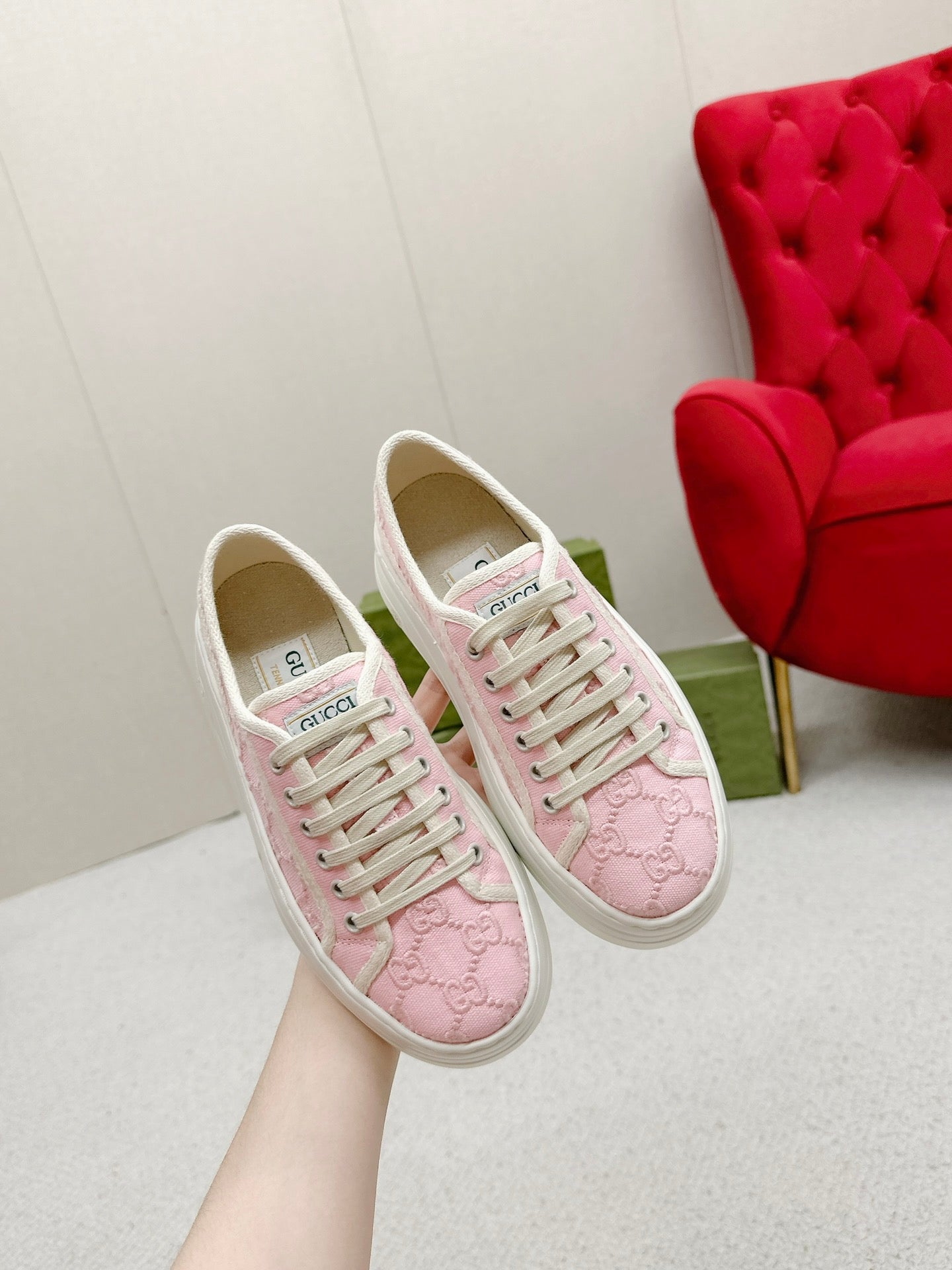 GG Tennis 1977 Sneakers Light Pink Canvas 457416