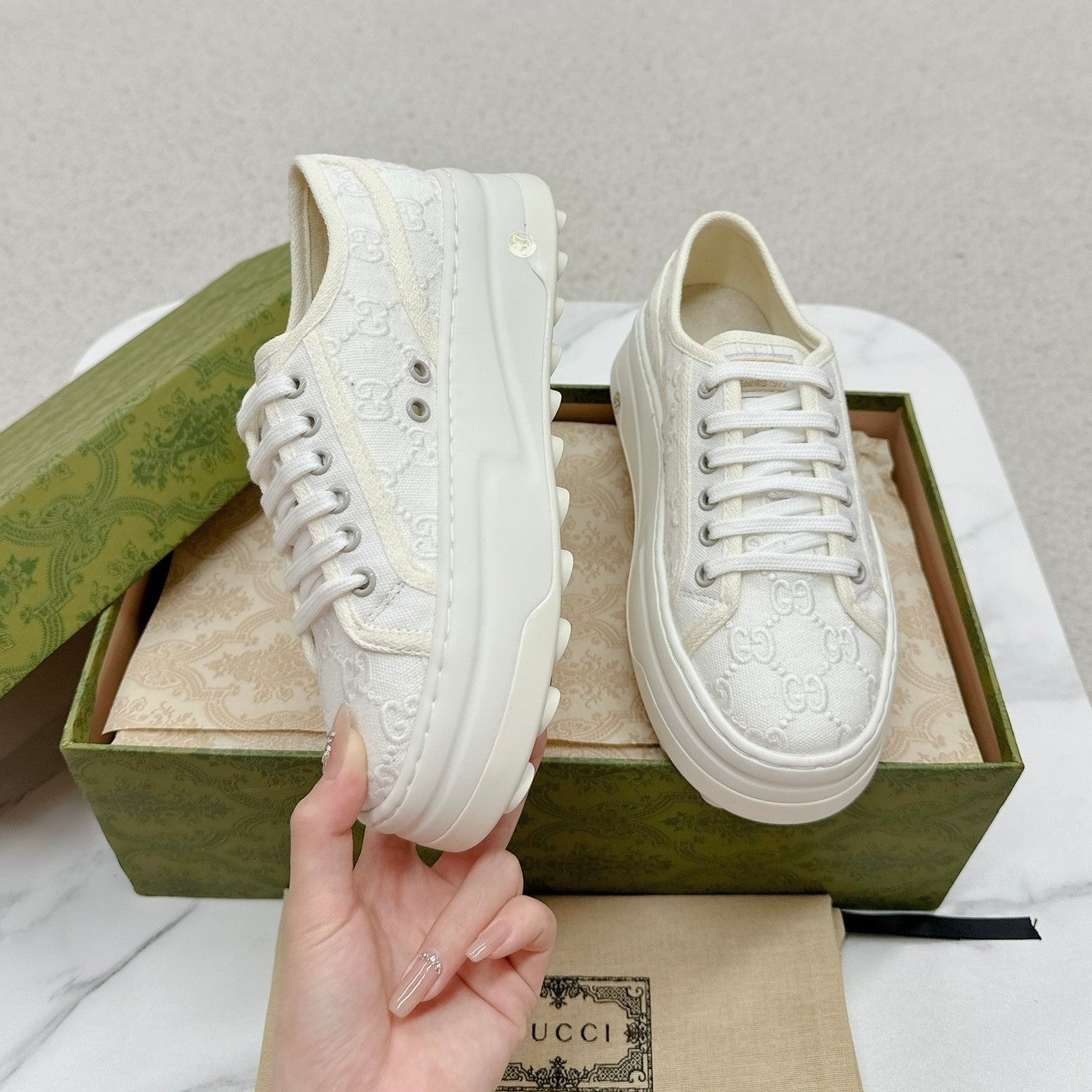 GG Tennis 1977 Sneakers White Canvas 457415