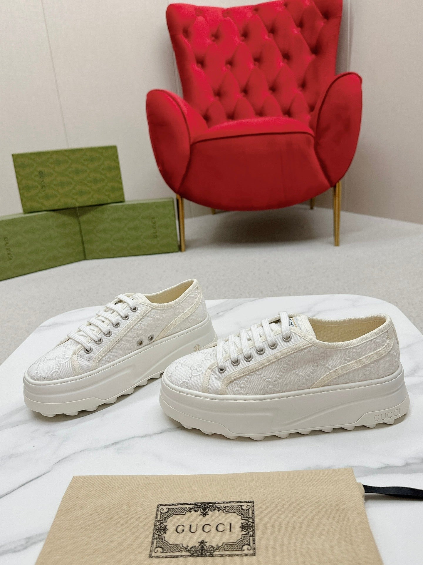 GG Tennis 1977 Sneakers White Canvas 457415