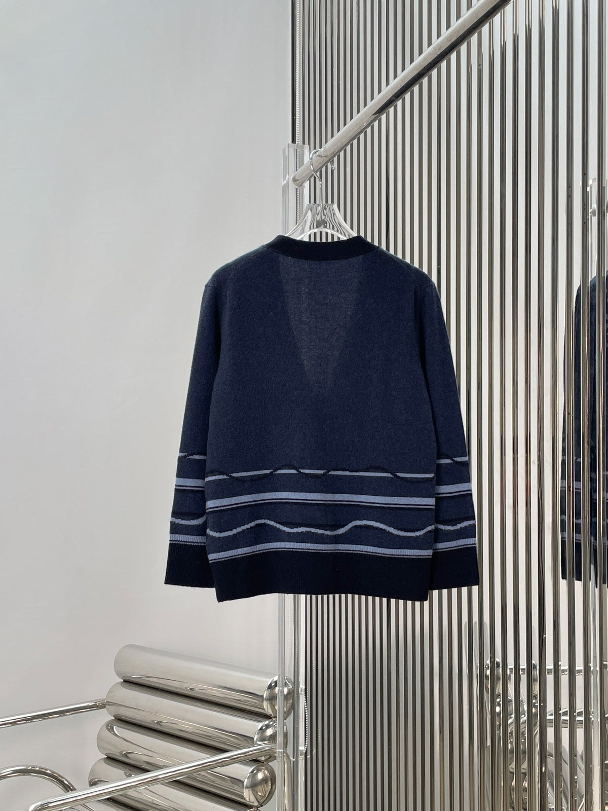 HM Color Block Striped Knit Cardigan Cashmere