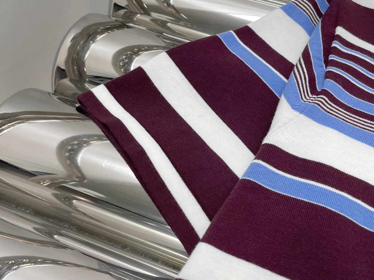 Prada Striped Crew-Neck Sweater Cotton