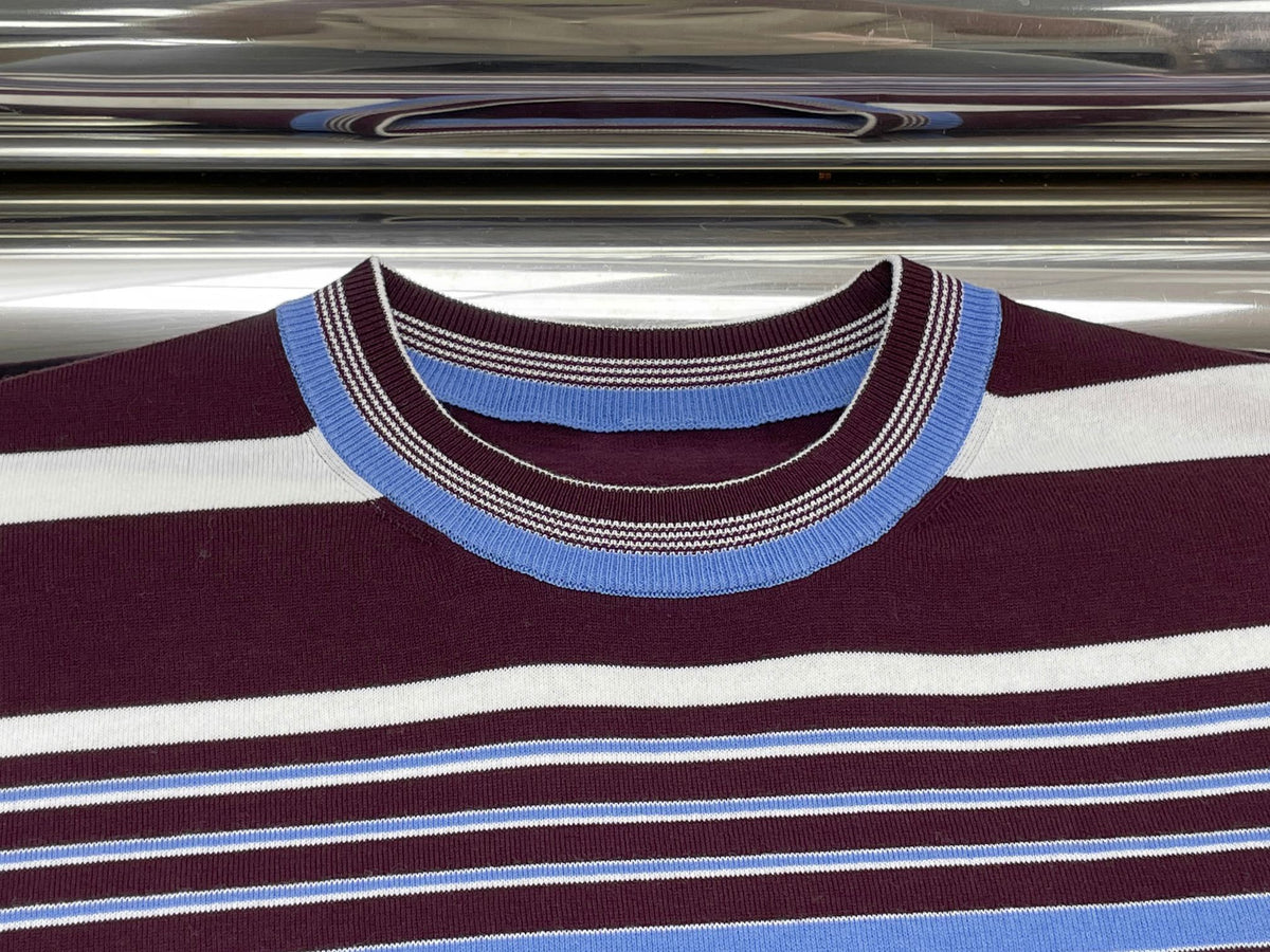 Prada Striped Crew-Neck Sweater Cotton