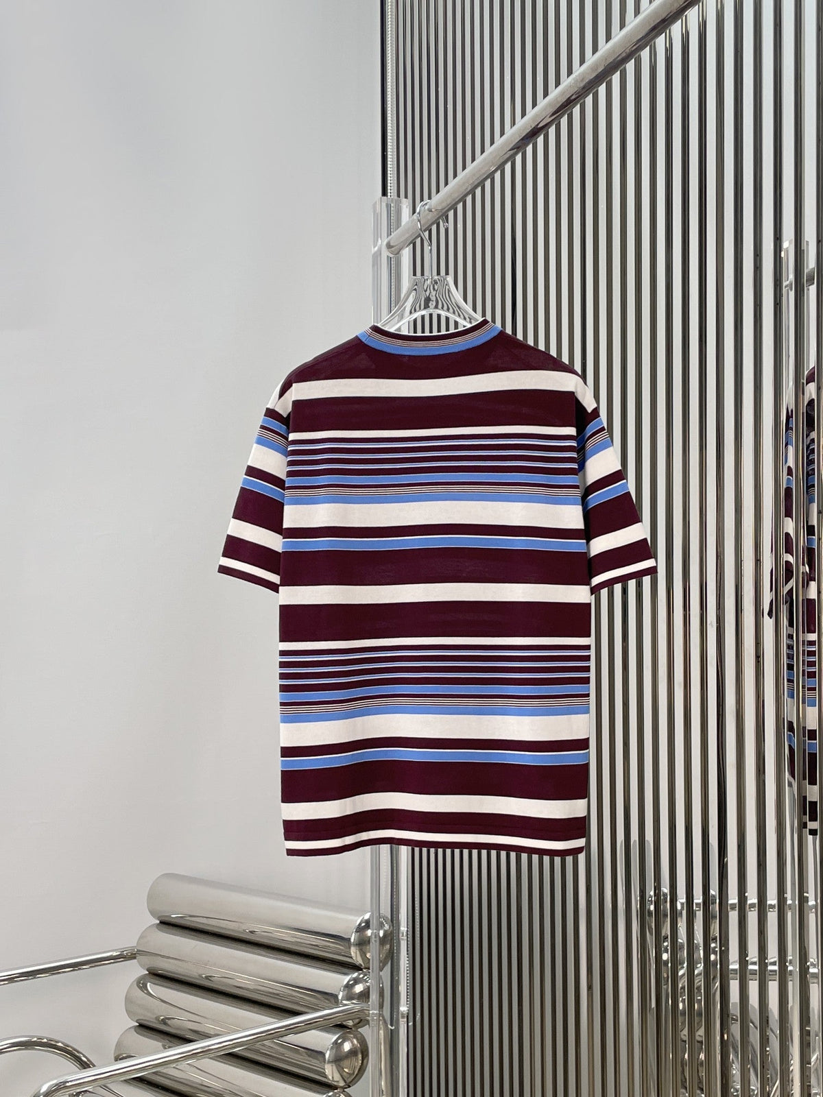 Prada Striped Crew-Neck Sweater Cotton