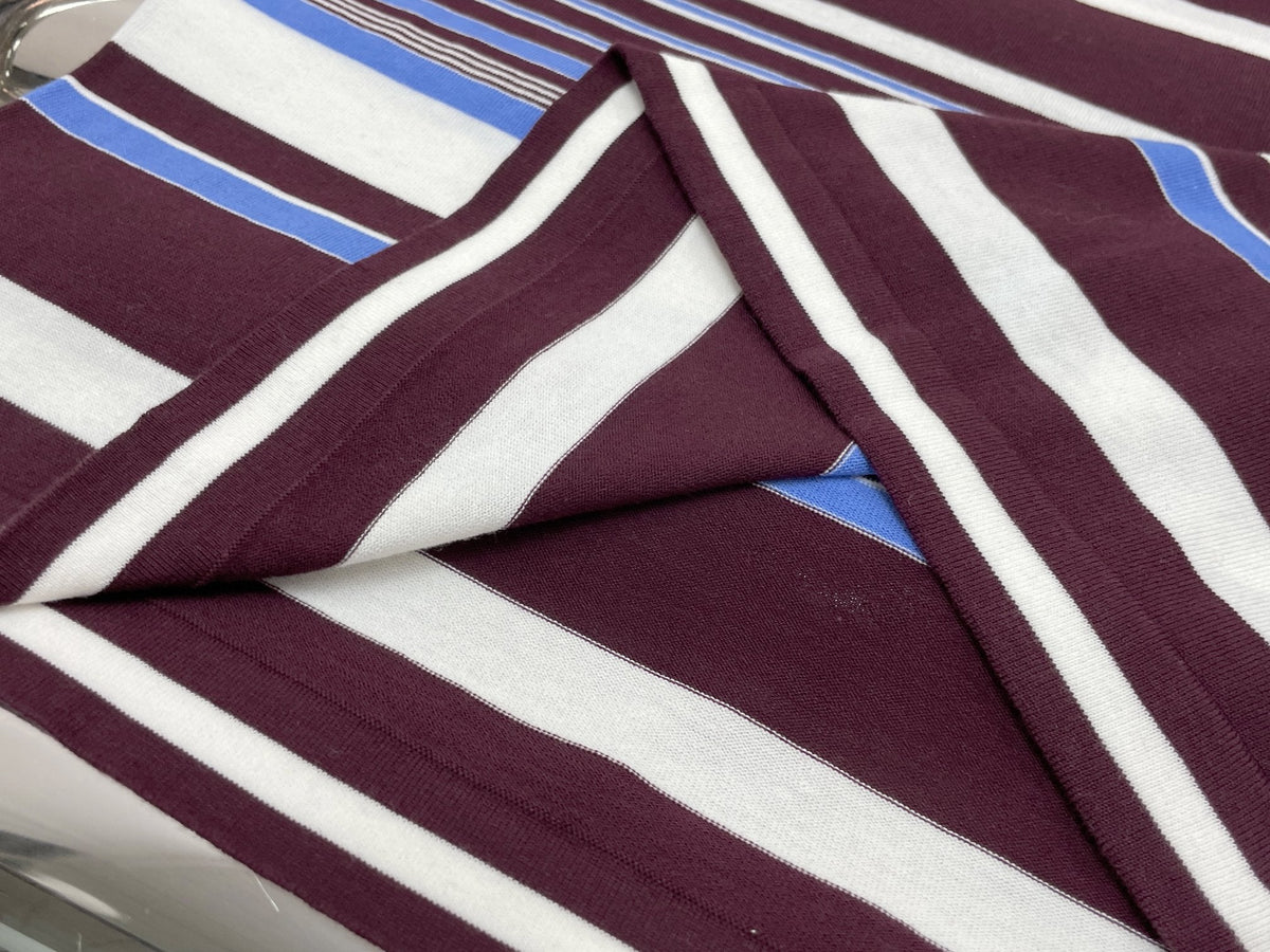 Prada Striped Crew-Neck Sweater Cotton