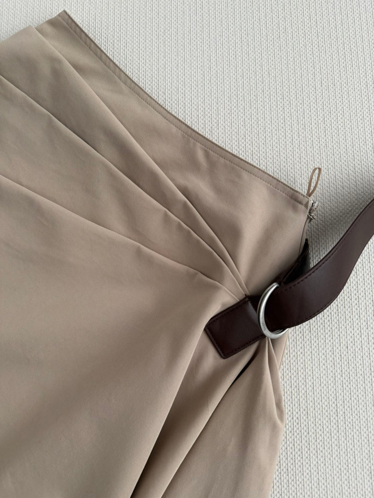 Loewe Pleated Midi Skirt Light Khahi Cotton 352925