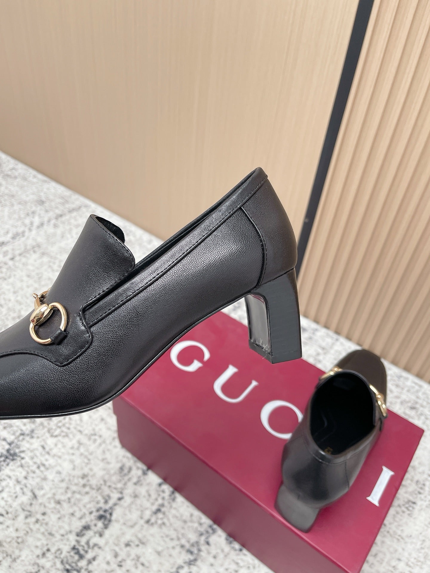 GG Jordaan Loafer High Heel Black Cowhide 752227