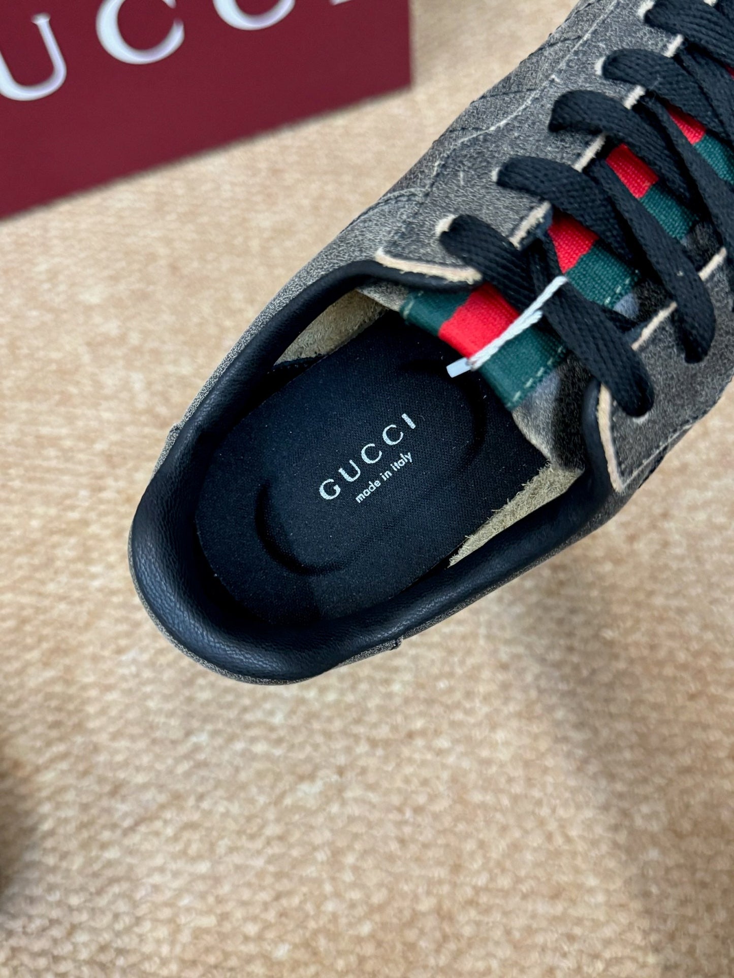 GG 26s Shift Sneakers Black Suede Canvas 691473