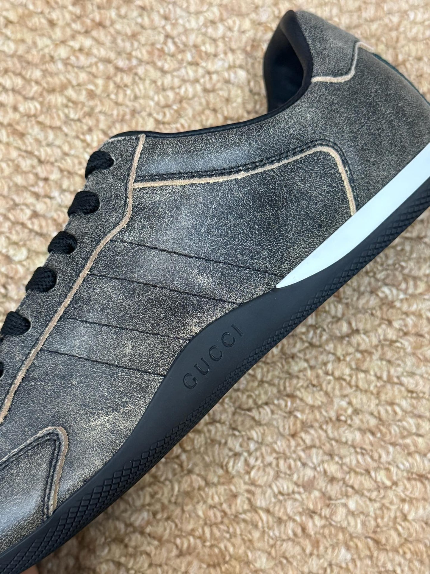 GG 26s Shift Sneakers Black Suede Canvas 691473