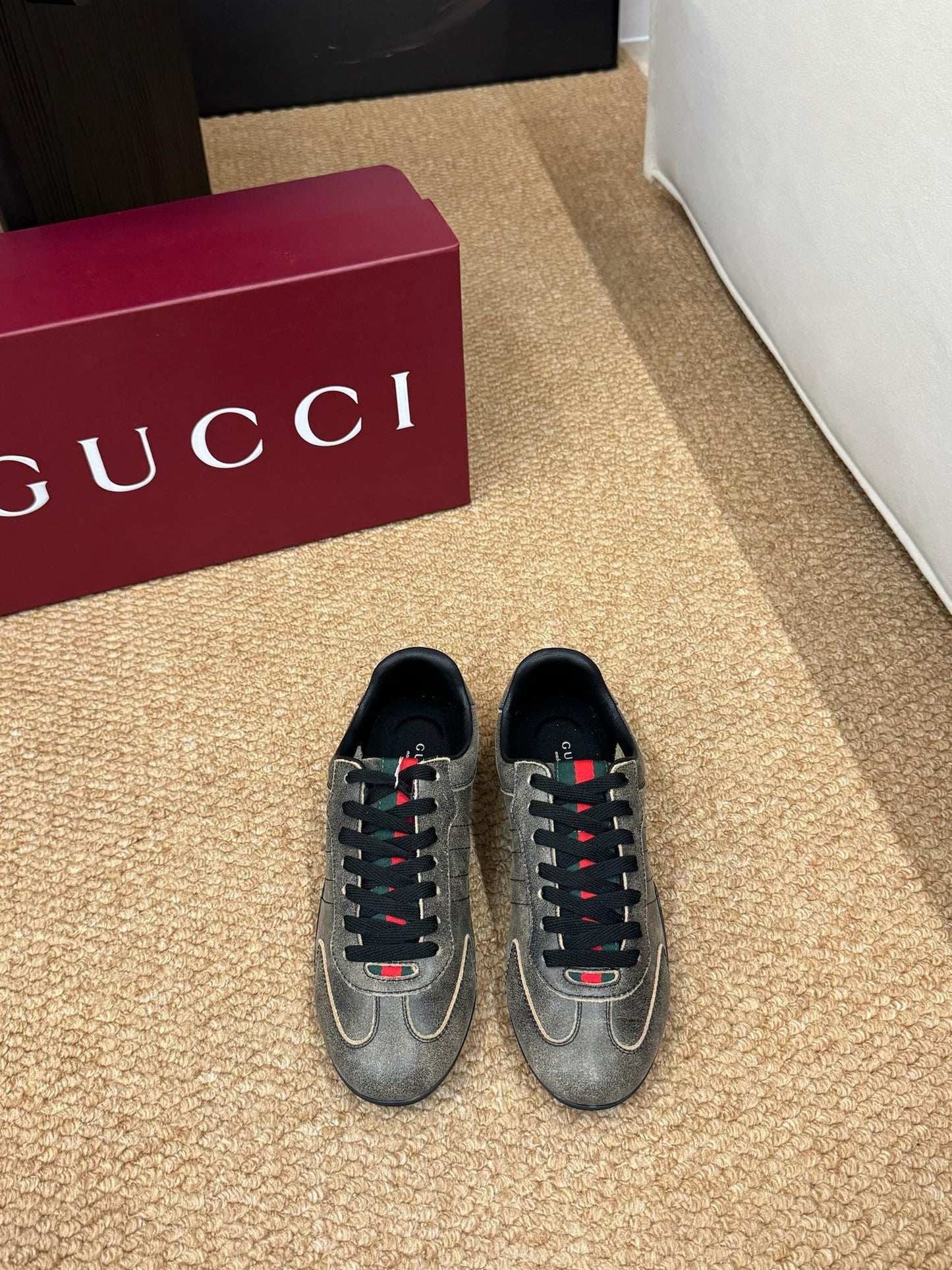 GG 26s Shift Sneakers Black Suede Canvas 691473