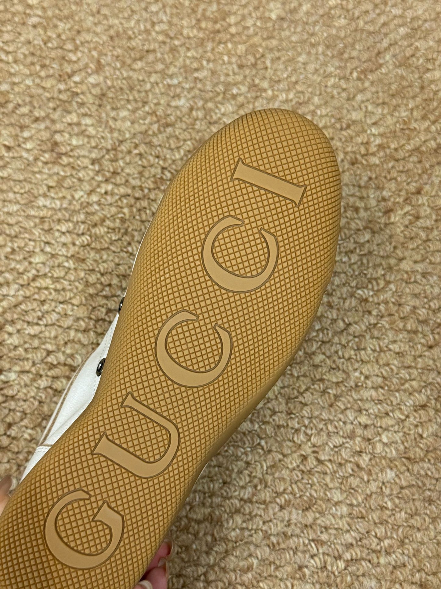GG 26s Shift Sneakers Ivory Suede Canvas 691474