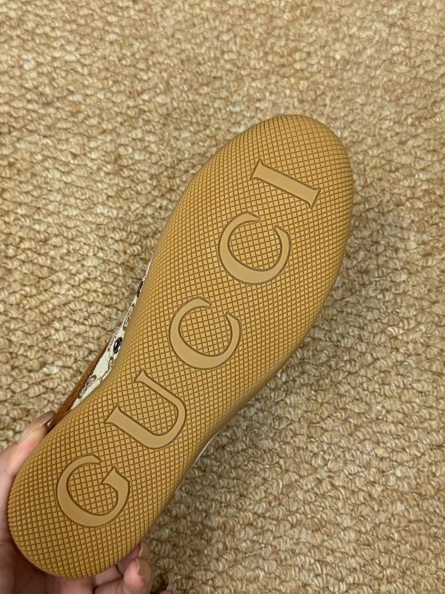 GG 26s Shift Sneakers Brown Suede Canvas 691475