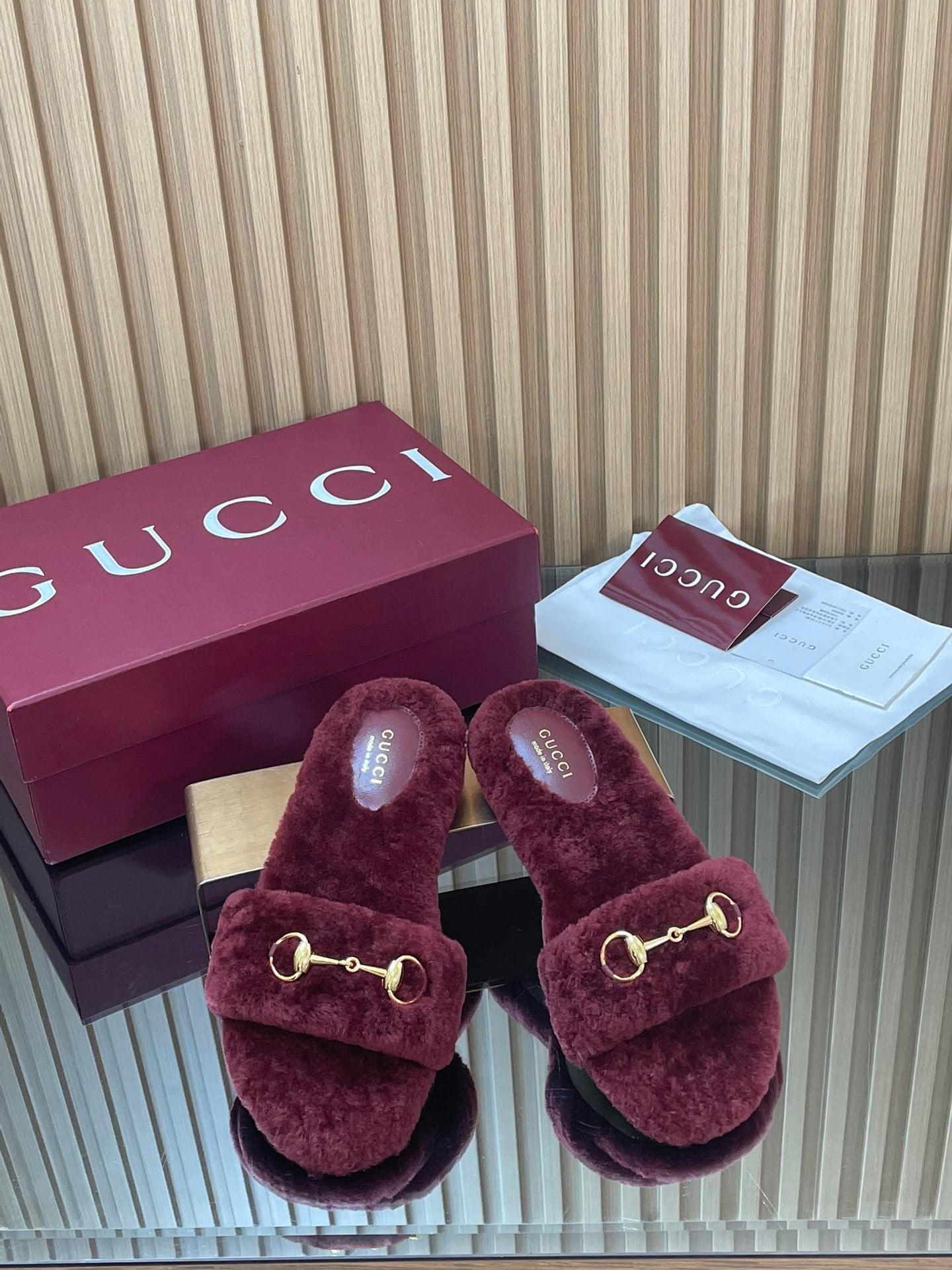Gucci 2025 Horsebit Slipper Red Wool 562870