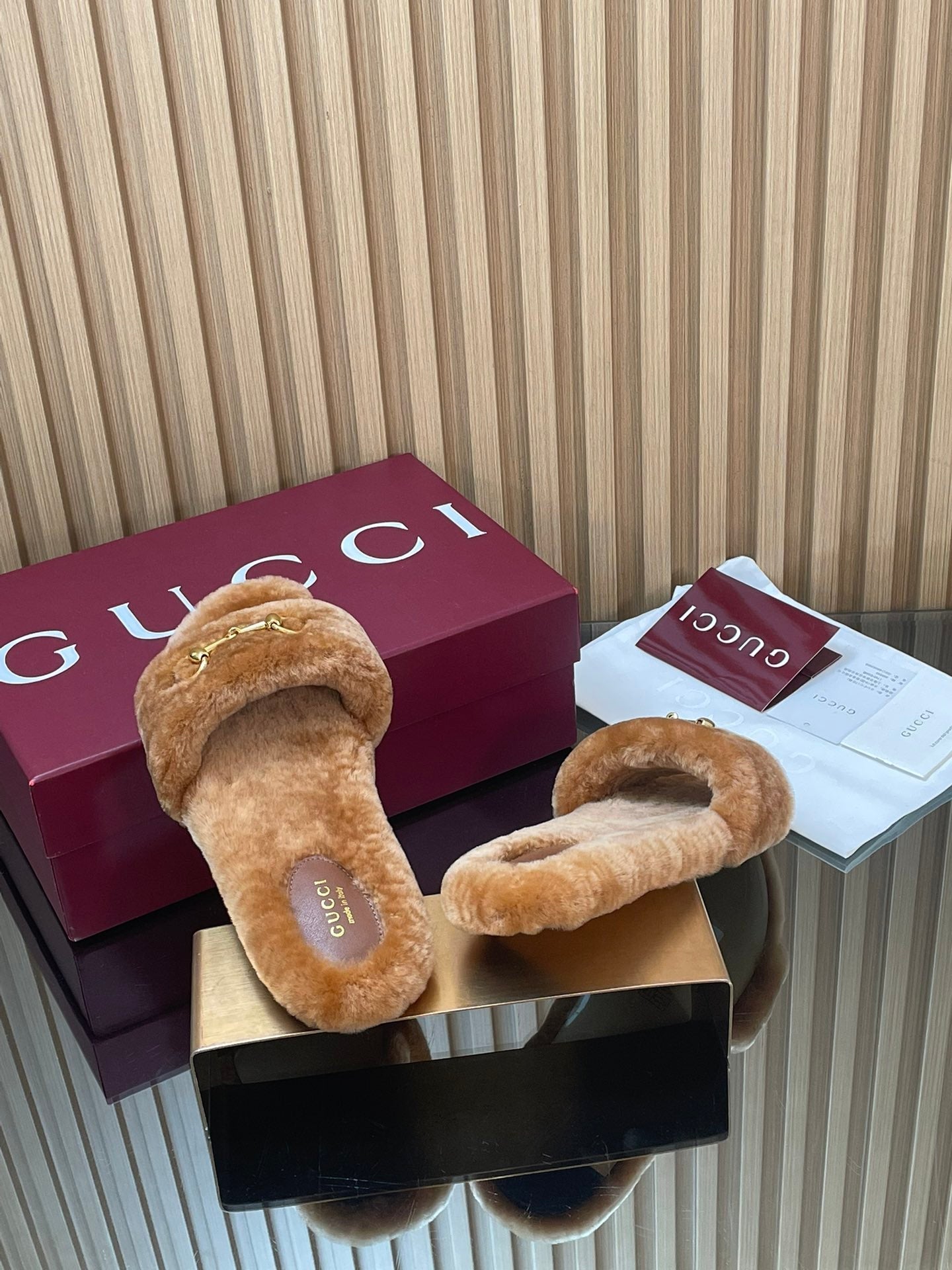 Gucci 2025 Horsebit Slipper Brown Wool 562871
