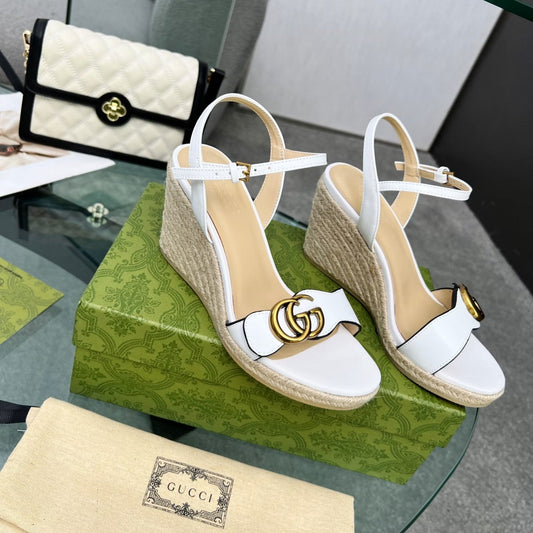 GG 26s Marmont Sandals 10cm Sandals Light Gold Metalic Leather 926708