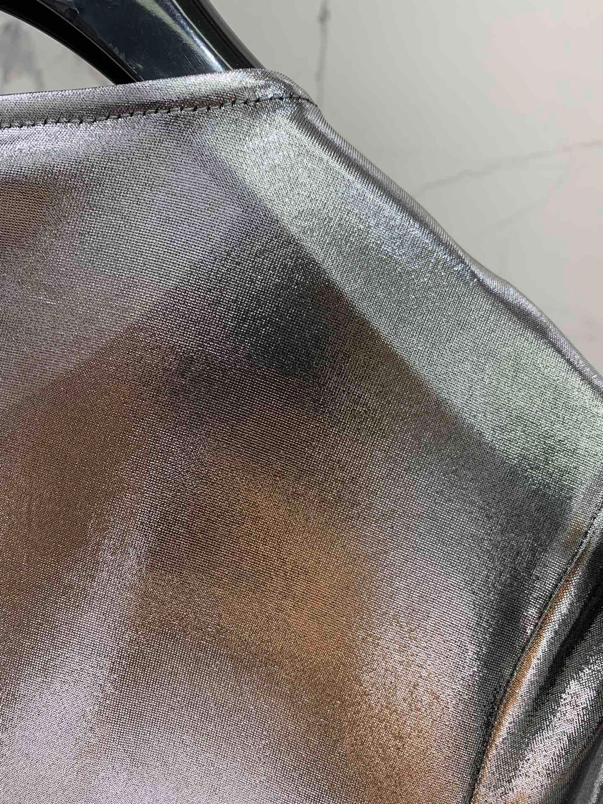 YSL 26s Blouse Metallic Sliver Polyester 408631