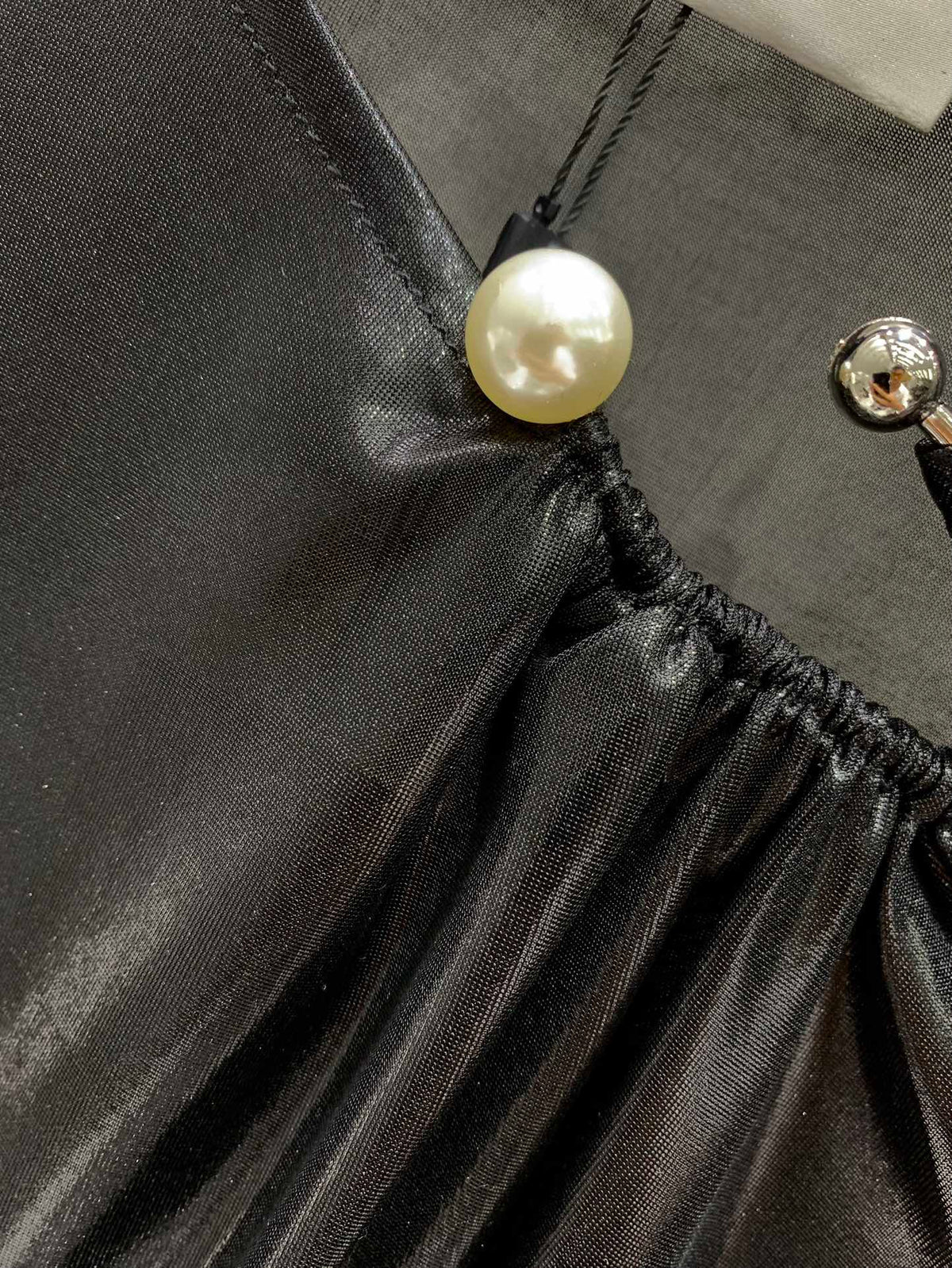 YSL 26s Blouse Metallic Black Polyester 408633