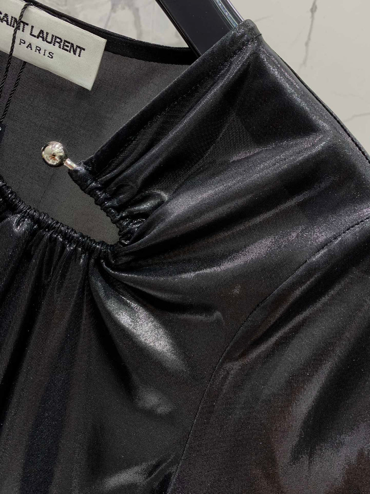 YSL 26s Blouse Metallic Black Polyester 408633