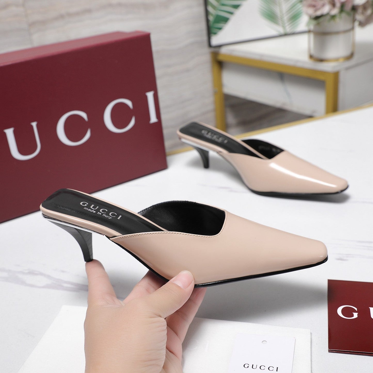 GG Cruise 2026 Mule 60mm Light Beige Sheepskin 601085