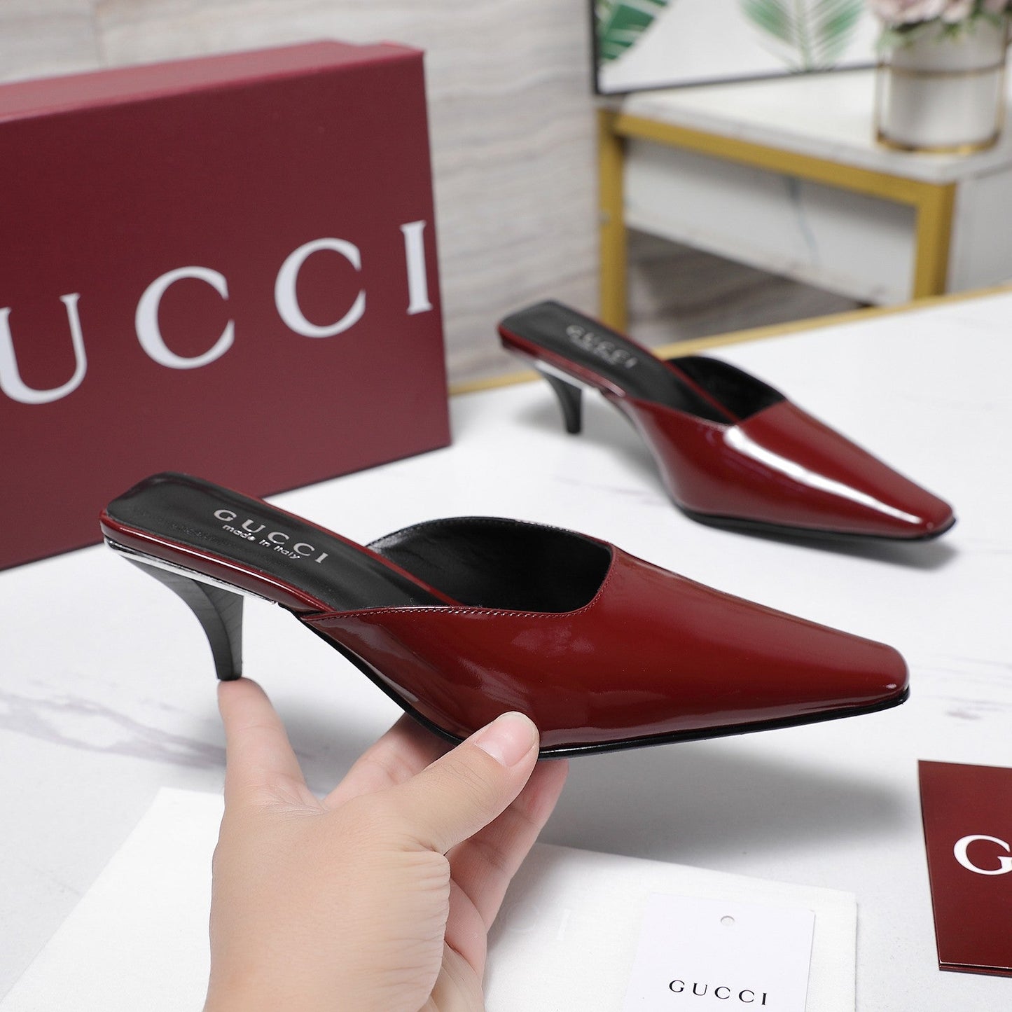 GG Cruise 2026 Mule 60mm Burgundy Sheepskin 601086