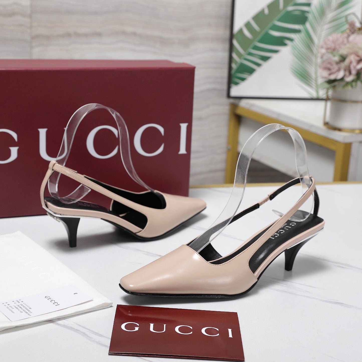 GG Cruise 2026 Slingback 55mm Light Beige Sheepskin 601090