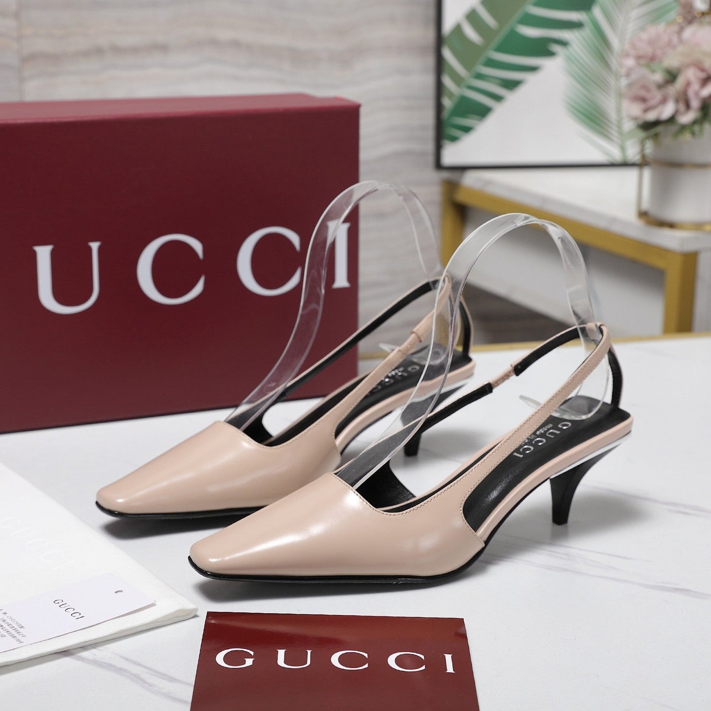 GG Cruise 2026 Slingback 55mm Light Beige Sheepskin 601090