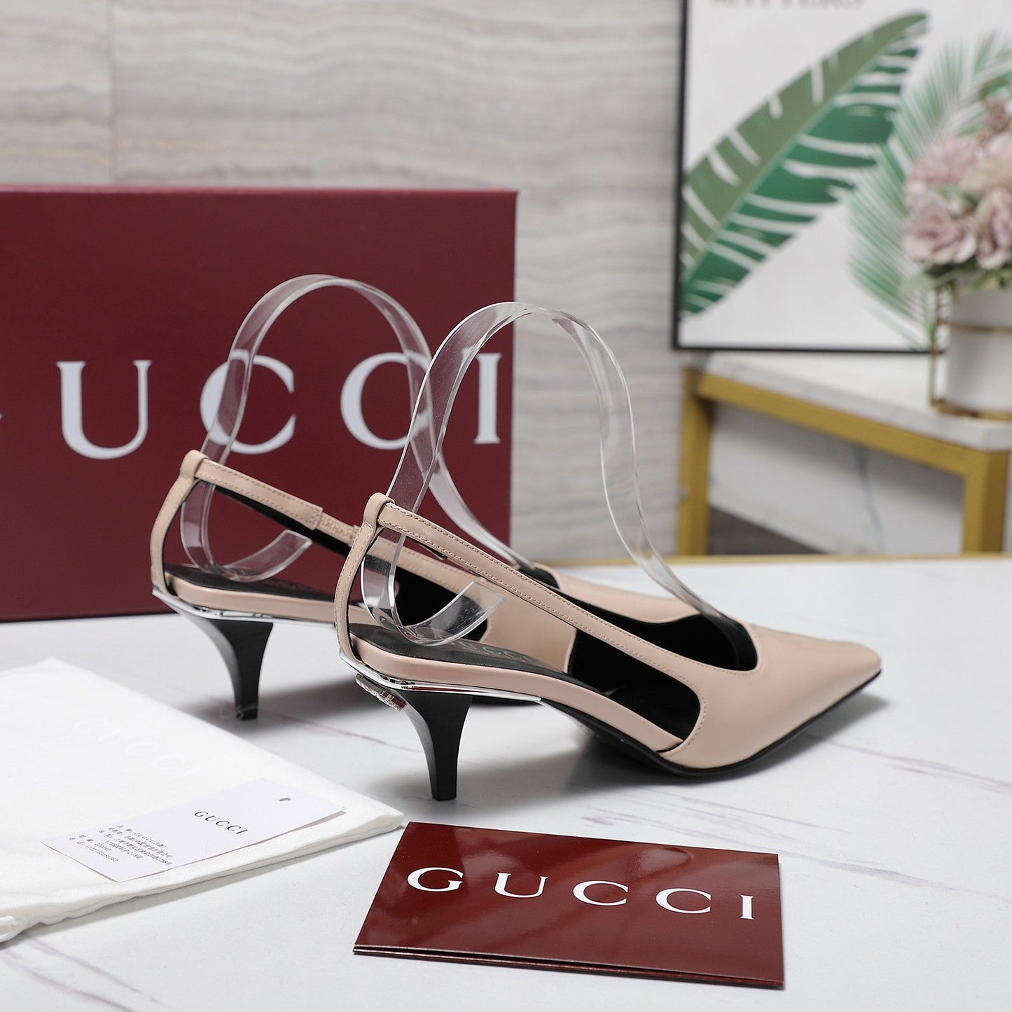 GG Cruise 2026 Slingback 55mm Light Beige Sheepskin 601090