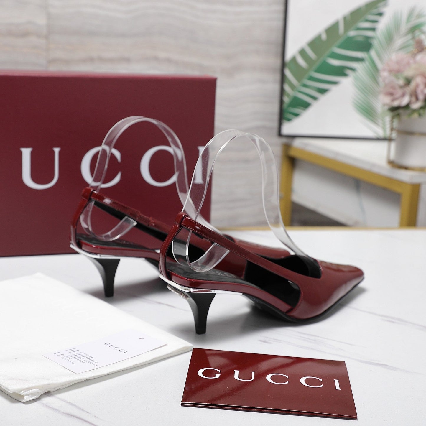GG Cruise 2026 Slingback 55mm Burgundy Sheepskin 601092