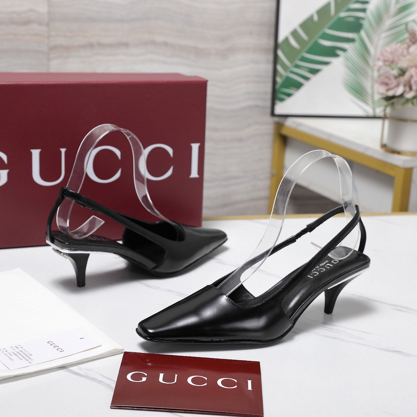 GG Cruise 2026 Slingback 55mm Black Sheepskin 601093