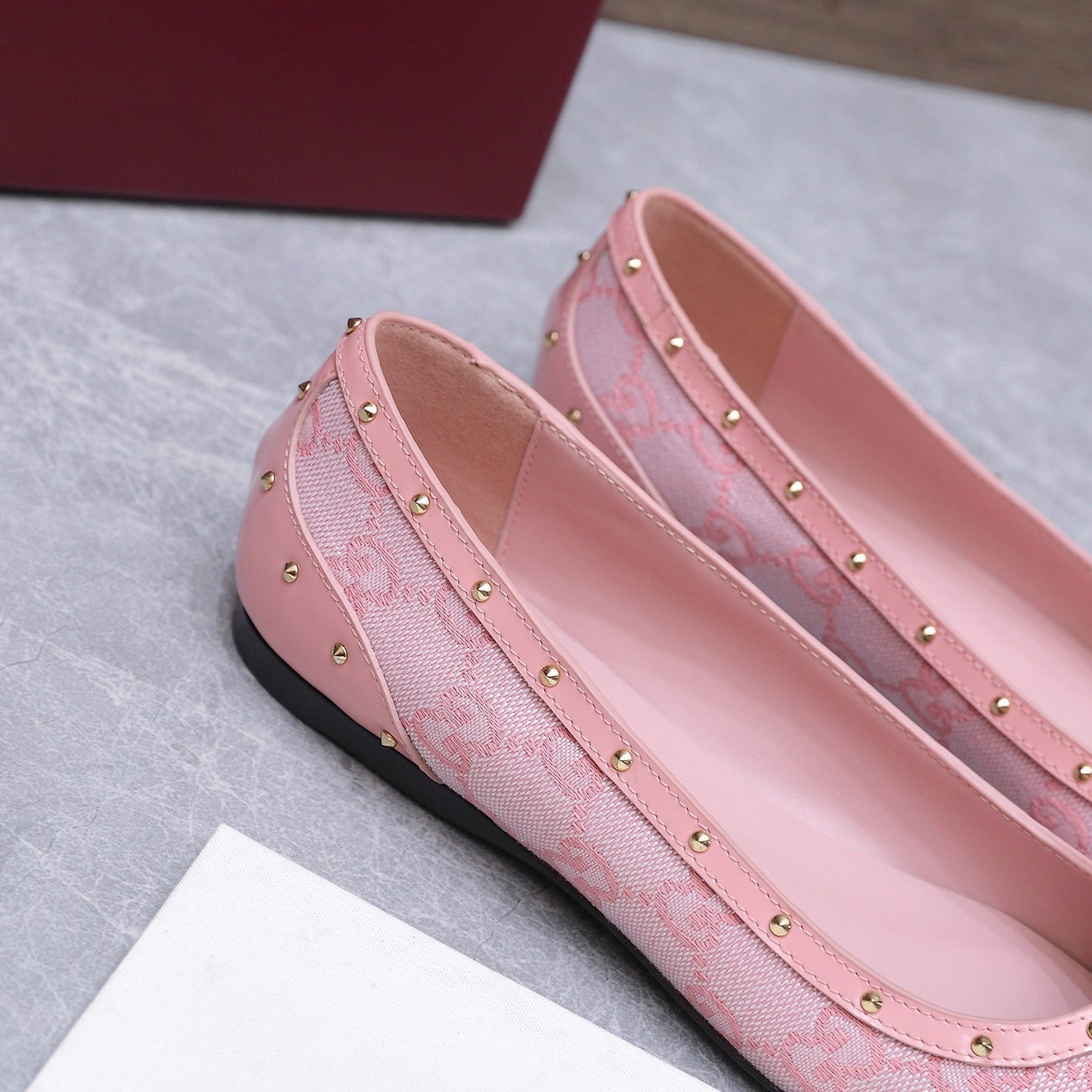 GG Savoy Ballerina Light Pink Denim Leather 864280