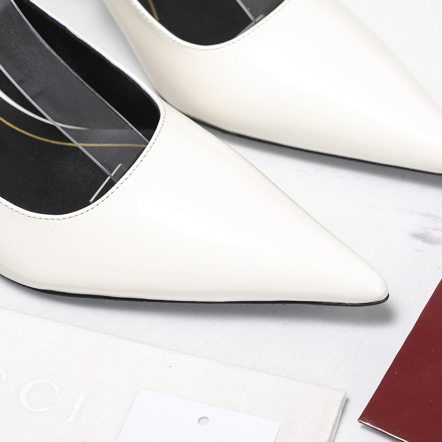 GG Castello Slingback 7.5cm White Sheepskin 864300