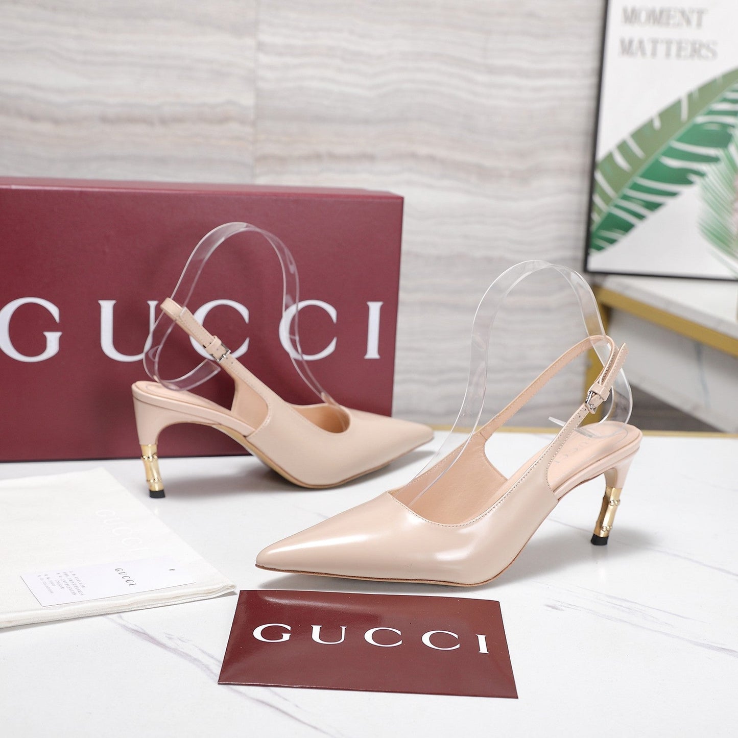GG Castello Slingback 7.5cm Light Pink Sheepskin 864301