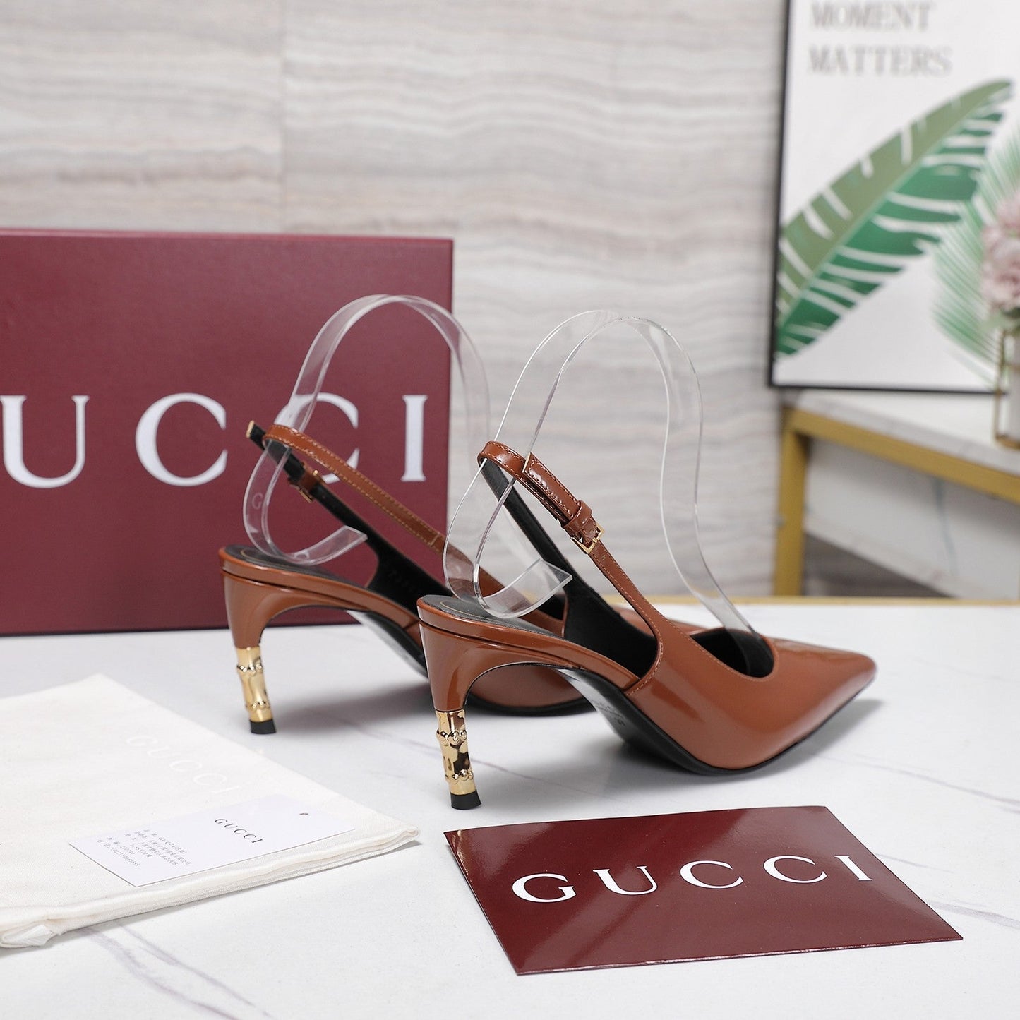 GG Castello Slingback 7.5cm Brown Sheepskin 864302