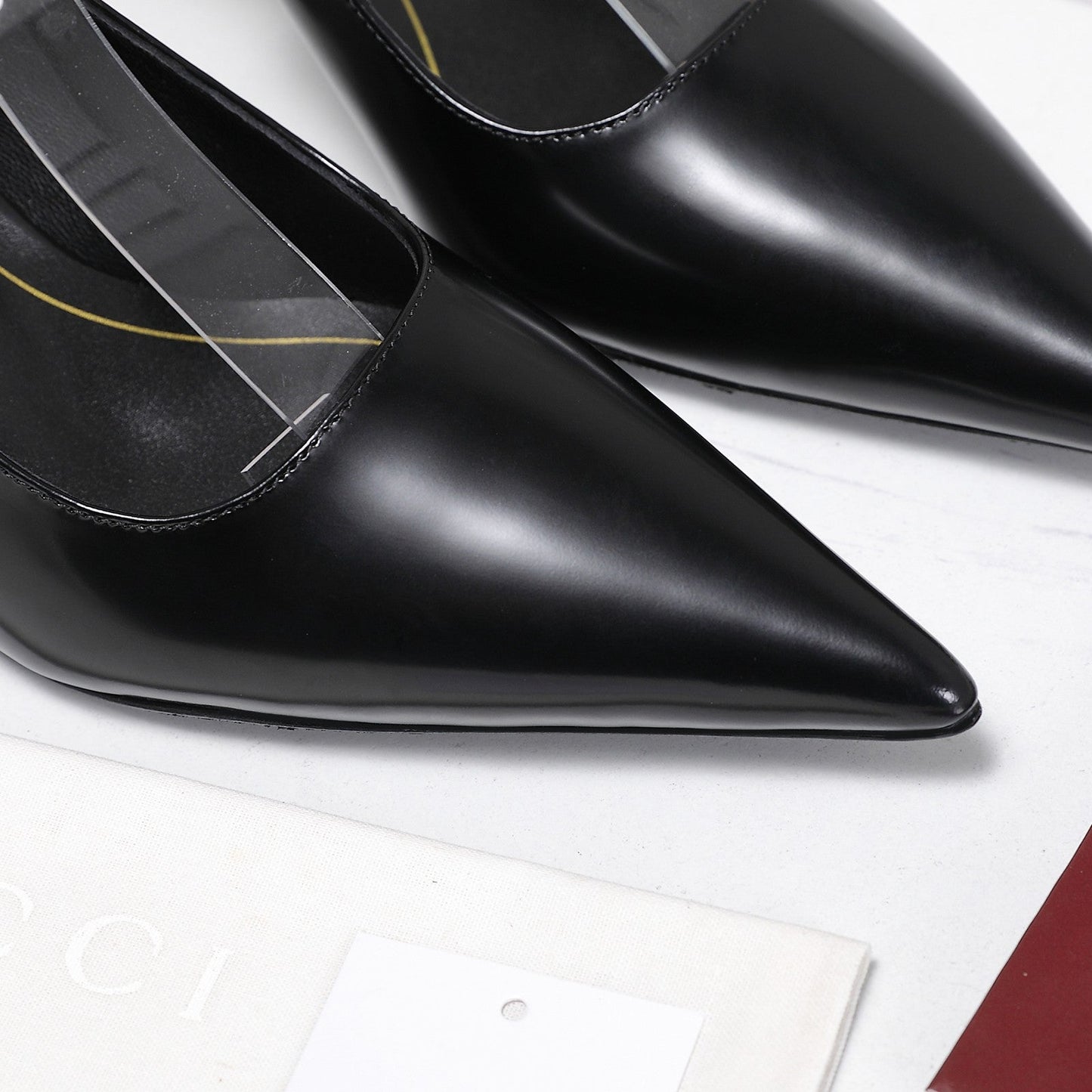 GG Castello Slingback 7.5cm Black Sheepskin 864304
