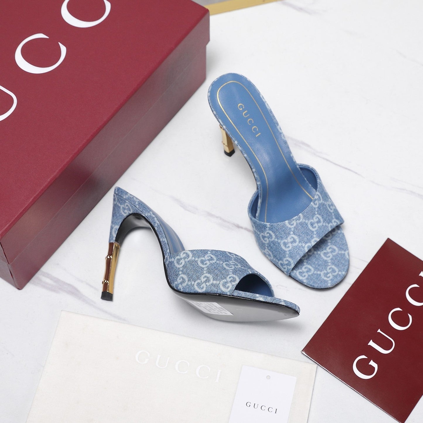 GG 26s Slide 10.5 With Bamboo Motif Blue Canvas 961216