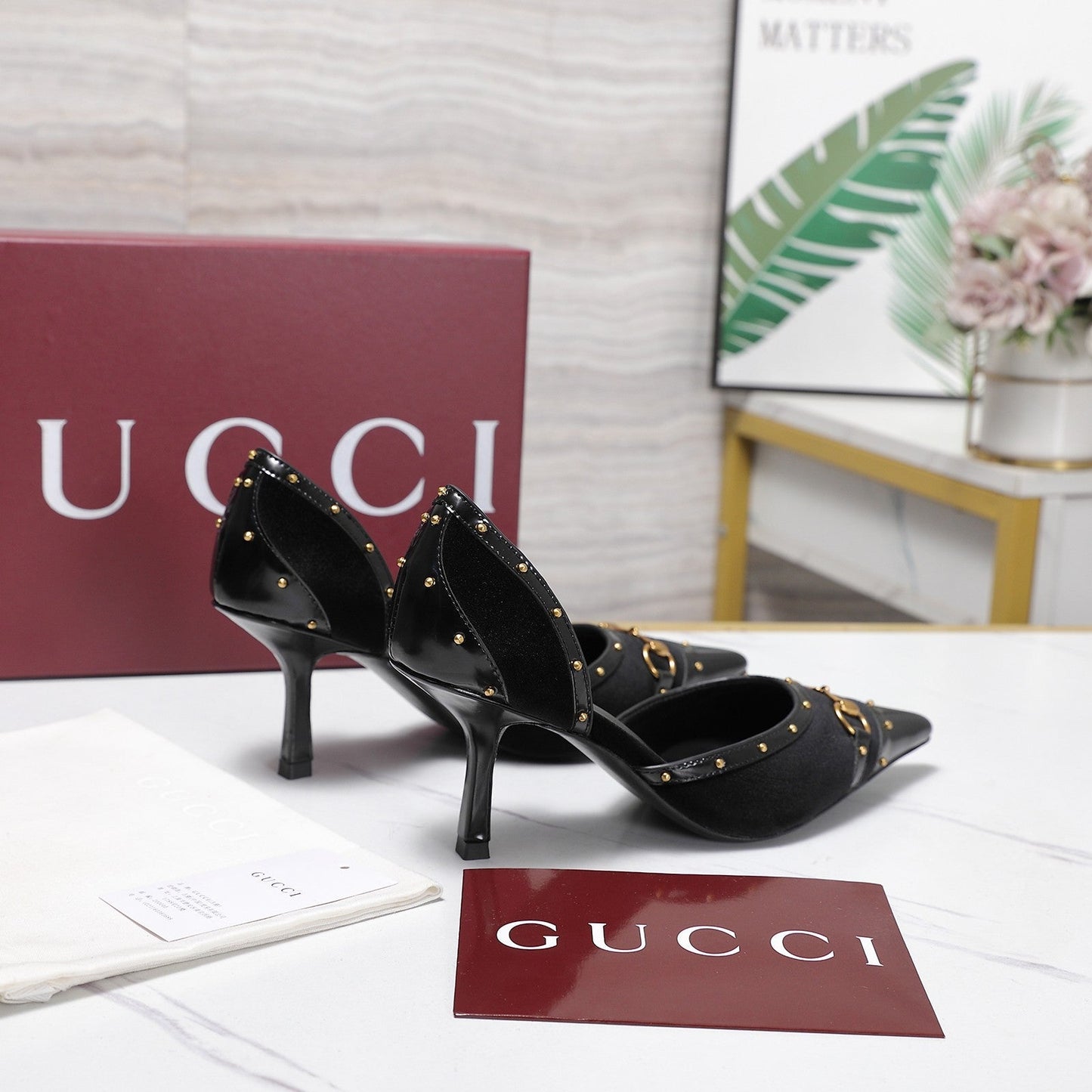 GG 26s Savoy Pumps Black Lambskin Velvet 961244