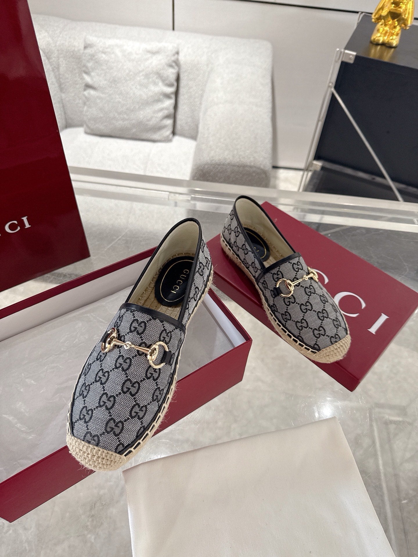GC 2025 Espadrille With Horsebit Black Canvas 292456