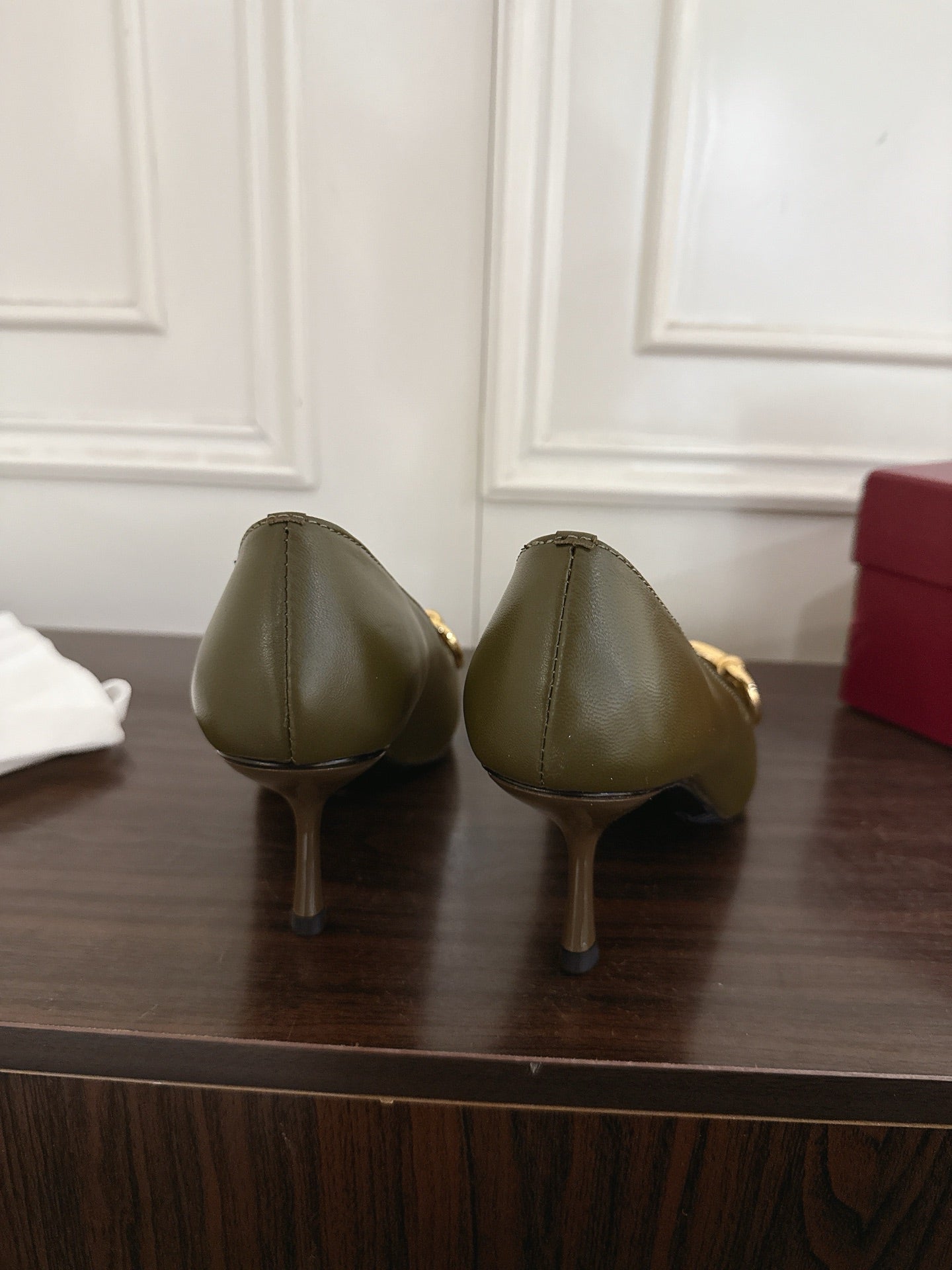 GG Boulevard Pumps 7.5cm Olive Leather 888850
