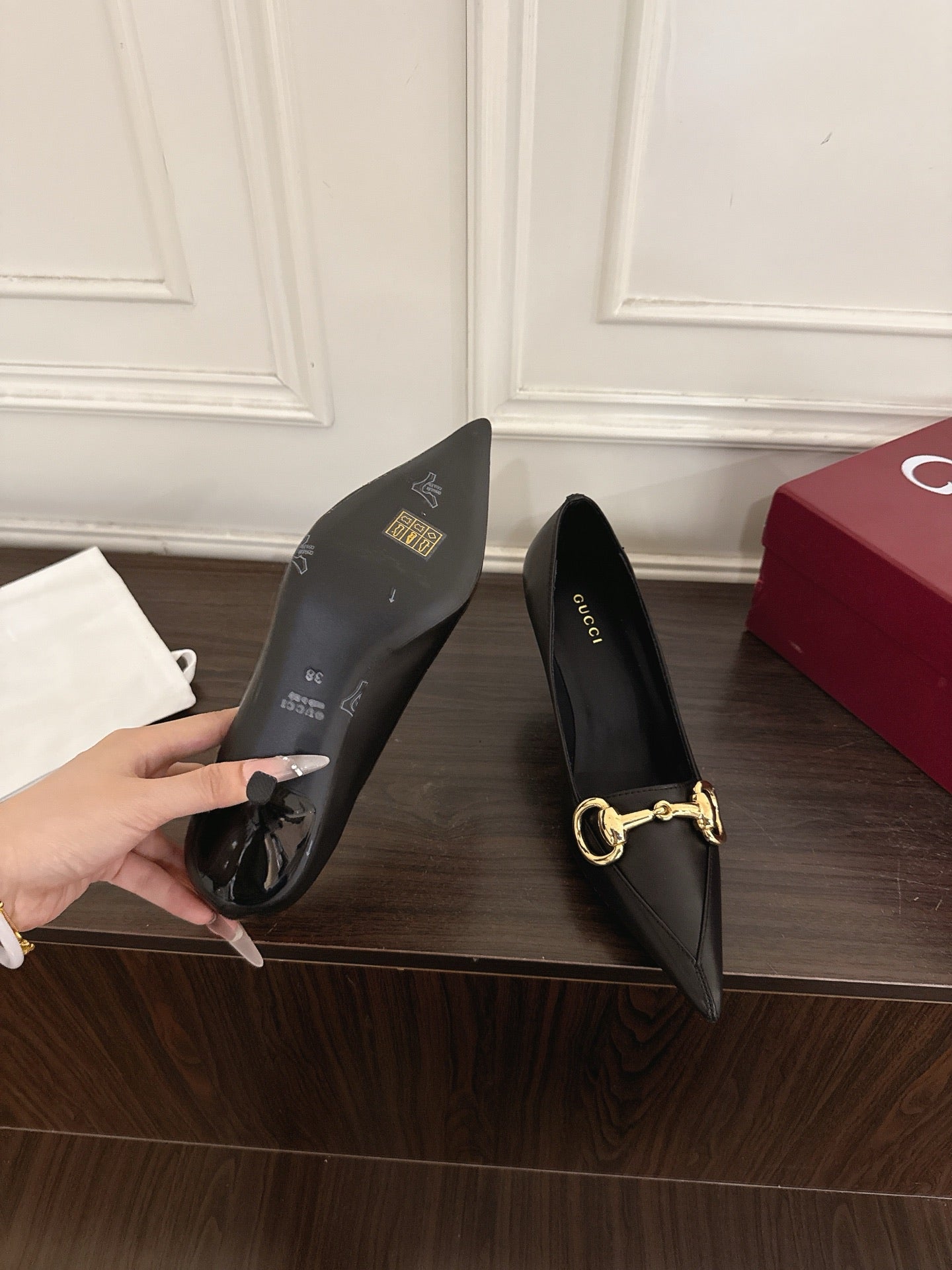 GG Boulevard Pumps 7.5cm Black Leather 888854