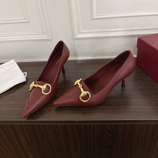 GG Boulevard Pumps 7.5cm Burgundy Leather 888855