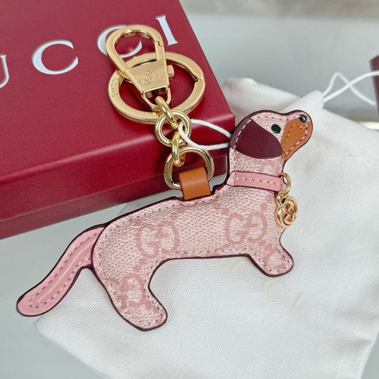 Gucci Dog-shaped Light Pink Bag Charm
