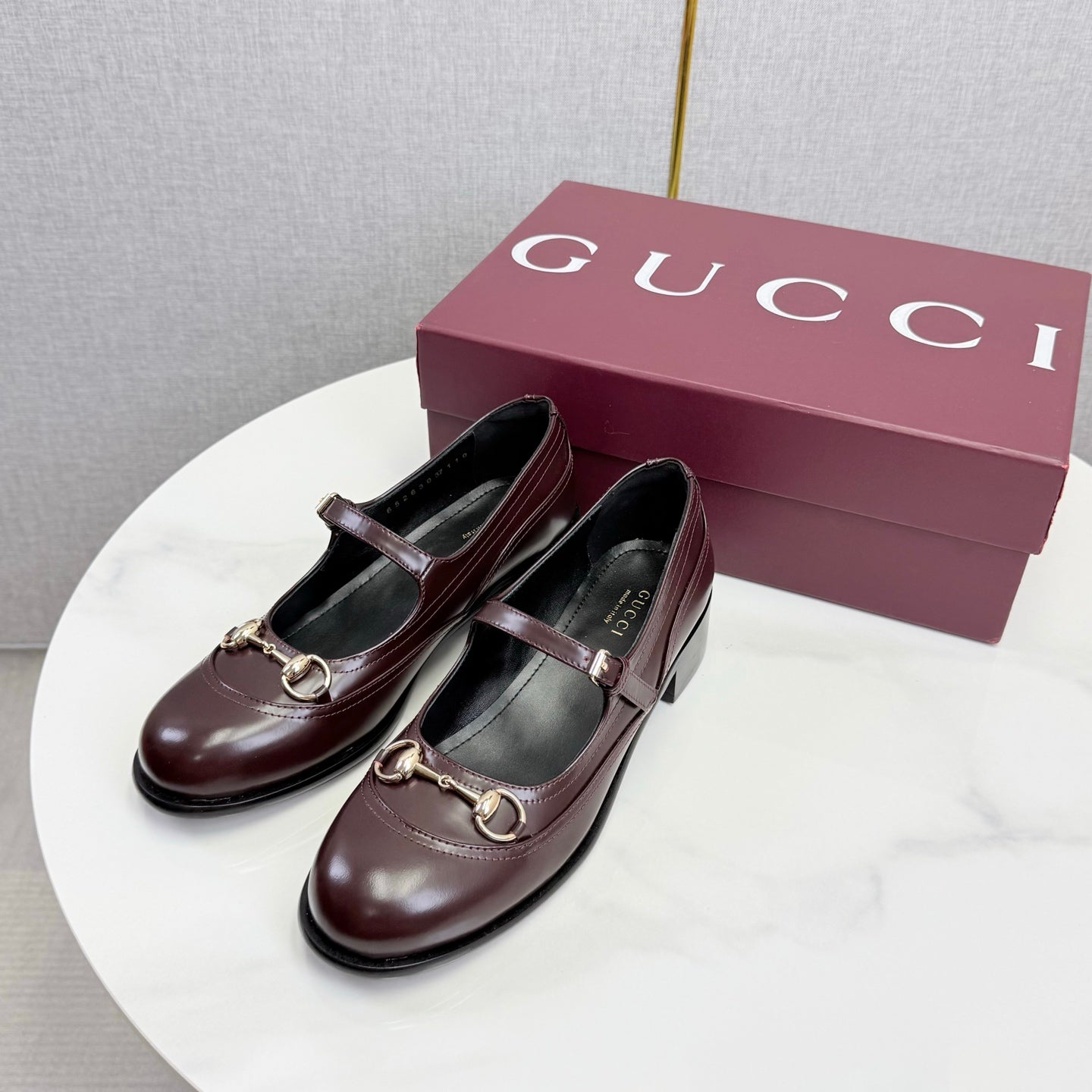 GG 26s Horsebit Loafers Burgundy Glossy Leather 639923