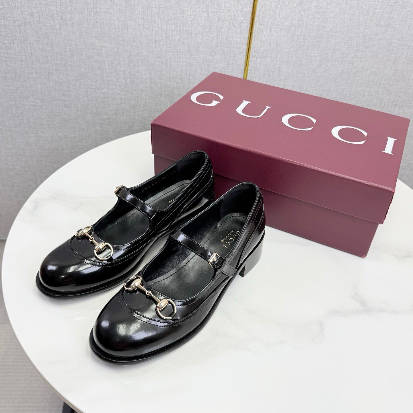 GG 26s Horsebit Loafers Black Glossy Leather 639924