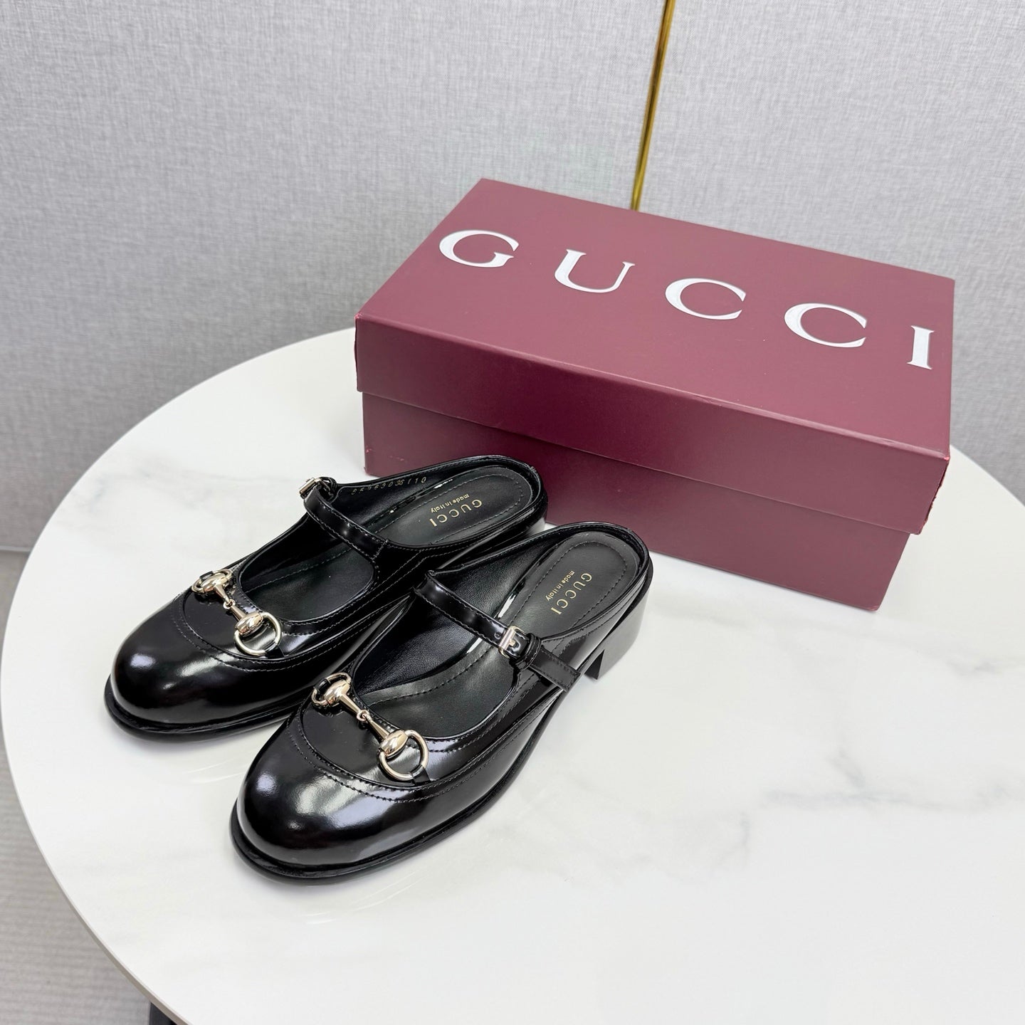 GG 26s Horsebit Slip-on Loafers Black Glossy Leather 639926