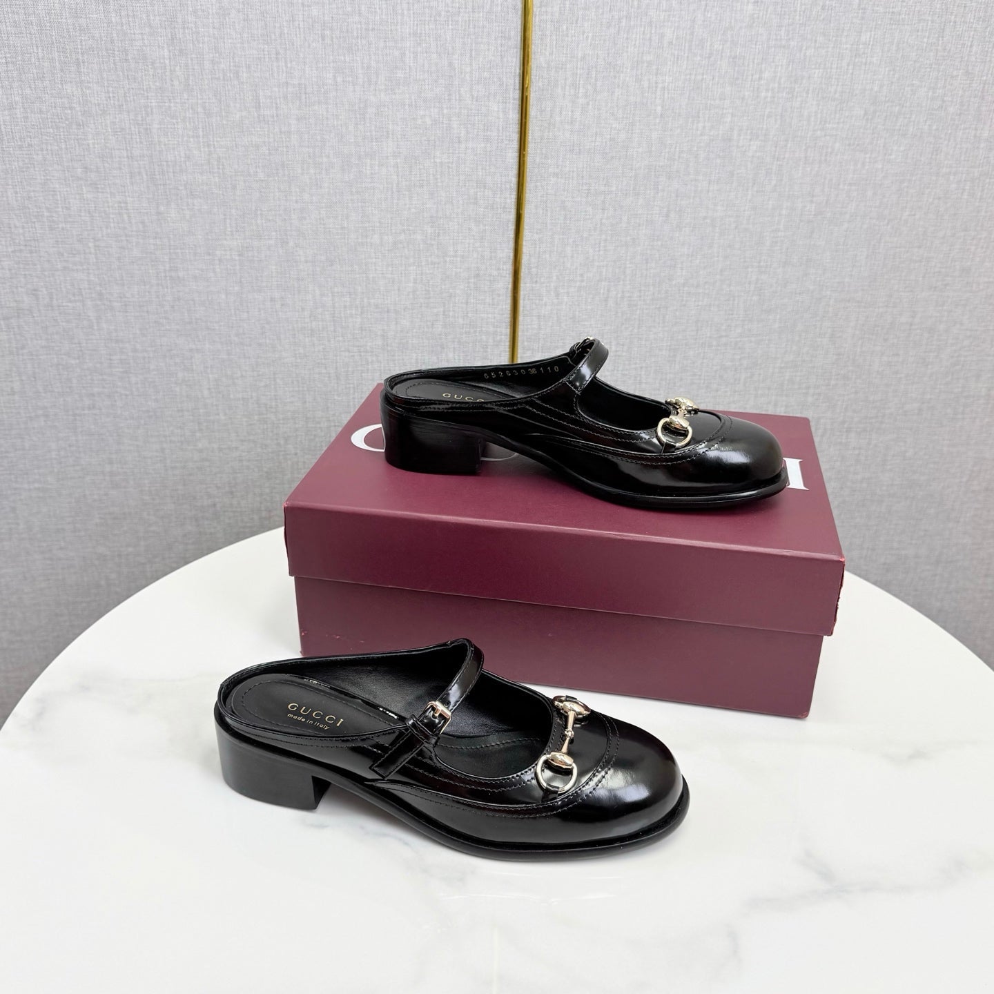 GG 26s Horsebit Slip-on Loafers Black Glossy Leather 639926